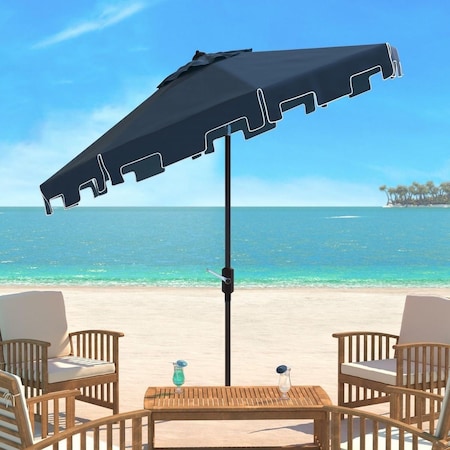 Safavieh 9 ft. Zimmerman Market Umbrella Navy & White PAT8000L